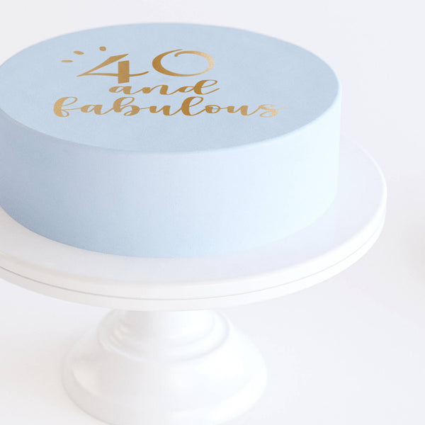 Bolo azul "40 and fabulous"